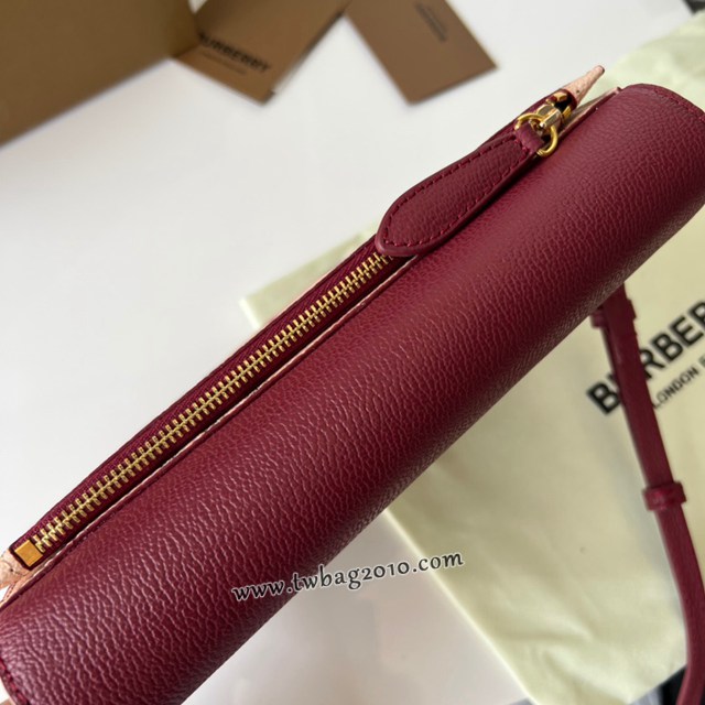 Burberry專門店新款格紋拼皮革斜背包 巴寶莉女款休閒小肩包手包 yxb1052